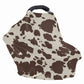 Wanyint Brown Cow Nursing Cover Carseat Canopy Cover Adorable Animal Fur Print Car Seat Covers For Babies Girls Boys Breathable