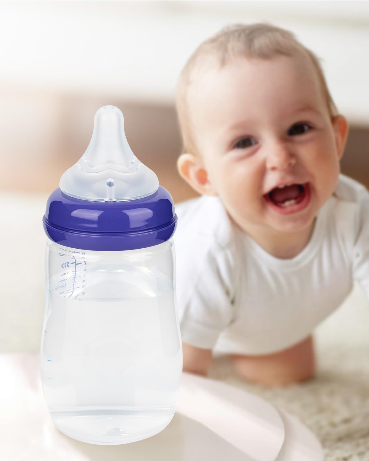 Silicone Nipple for Lansinoh Anti-Colic Baby Bottle, Fast Flow, Size L, 6m+, 6 Count