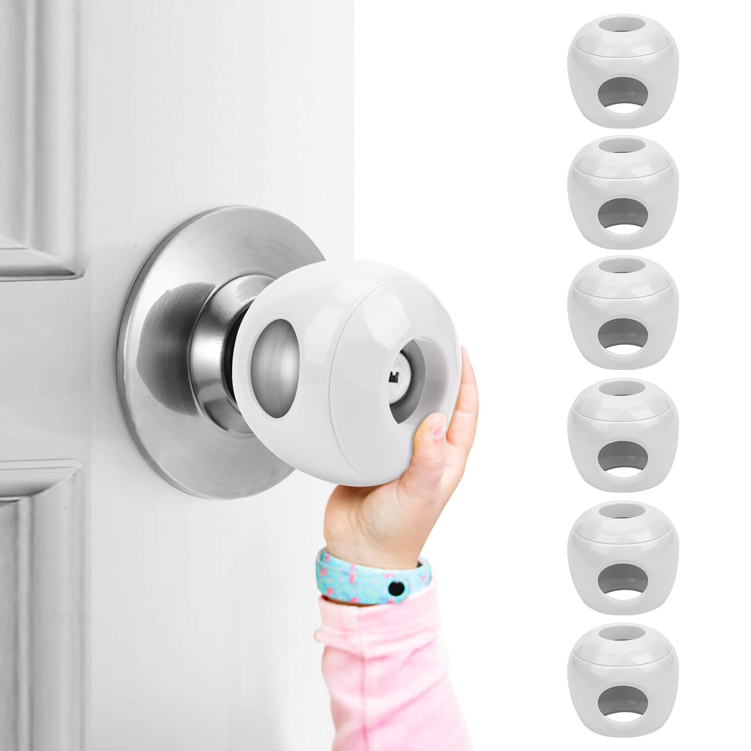 Baby Safety Door Knob Covers 6 Pack Baby Safety Door Handle Protector Child Proof Door Knobs Door Safety For Kids Universal Fit