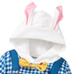 Latobreath Newborn Baby Boy Girl Easter Costume Outfit Long Sleeve Hooded Romper Bunny Ear Face Infant Clothes(6-12M)