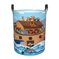 Pevtufa Animals On NoahS Ark Foldable Laundry Basket Organizer,Fabric Clothes Toy Storage Basket Nursery Hamper Storage Bin For