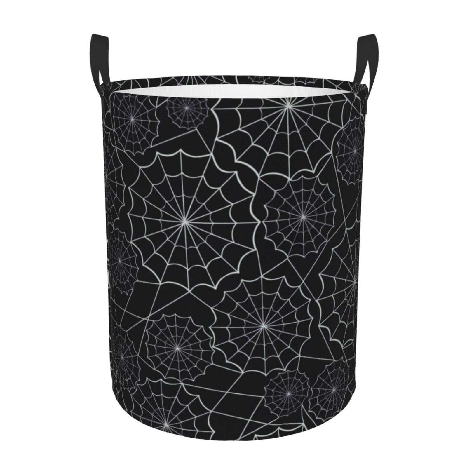 Pevtufa Spider Web Black Foldable Laundry Basket Organizer,Fabric Clothes Toy Storage Basket Nursery Hamper Storage Bin For Hous
