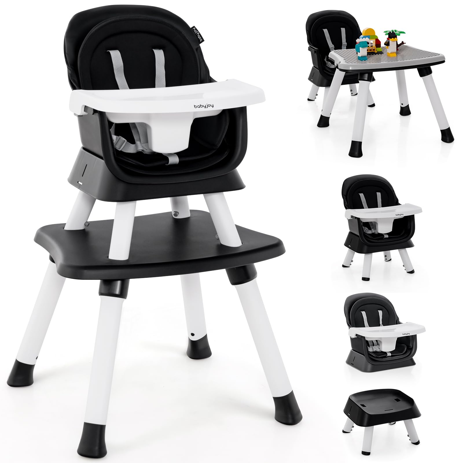 BABY JOY Baby High Chair, 8 in 1 Convertible Highchair for Babies & Toddlers | Booster Seat | Table and Chair Set | Building Blo