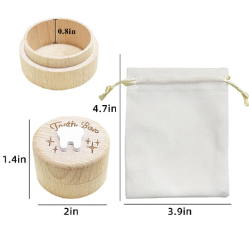 Zalengine Tooth Fairy Box With Storage Pouch, Wooden Tooth Keepsake Box For Kids ' First Lost Teeth, Lost Tooth Case To Put Unde