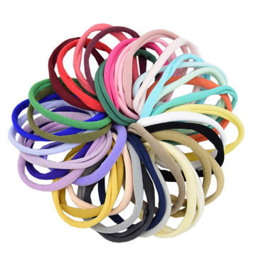 FZBNSRKO 100pcs Multi-function Super Soft High Stretchy Baby Newborn Infants Headbands,DIY Crafts Elastics,Ear Bands Loops Ties 