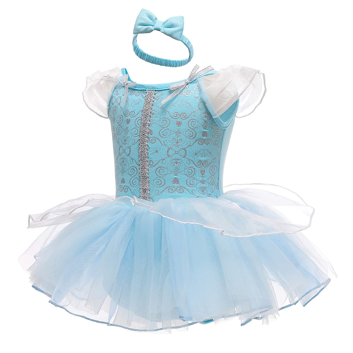Fmyfwy Baby Girls Elsa Princess Costume Halloween Christmas Birthday Romper Tutu Dress W/Headband Blue 90