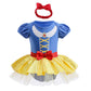 NEWEPIE Snow White Princess Costume for Baby Girls Halloween Outifts Birthday Romper Tutu Dress w/Headband