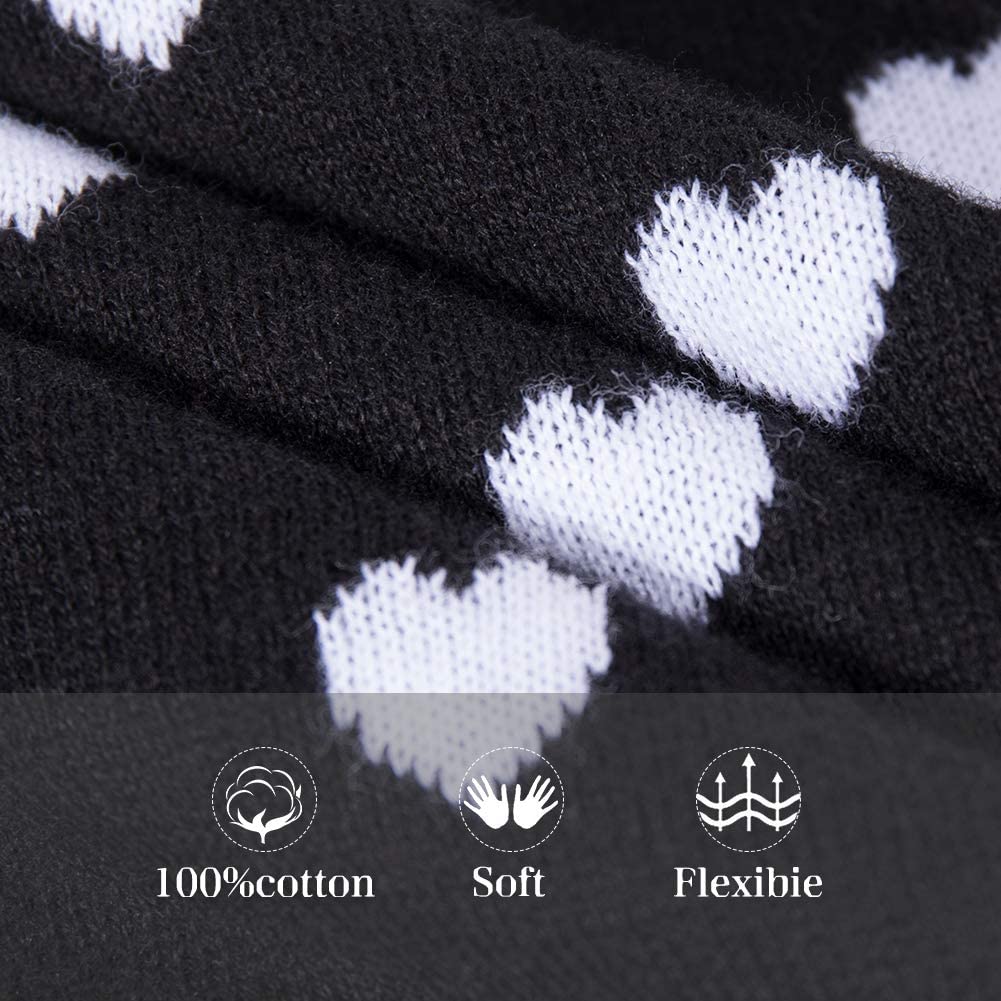 Boboyoyo Girls Sweaters Cotton Kids Heart Sweater Valentine Holiday Pullover Teen Clothes Crew Neck Knit Top Long Sleeve Black