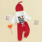 Fybitbo My First Valentines Day Baby Boy Outfits Newborn Infant Romper Onesie Heart Red Pants Hat Long Sleeve Clothes Set (Mr St