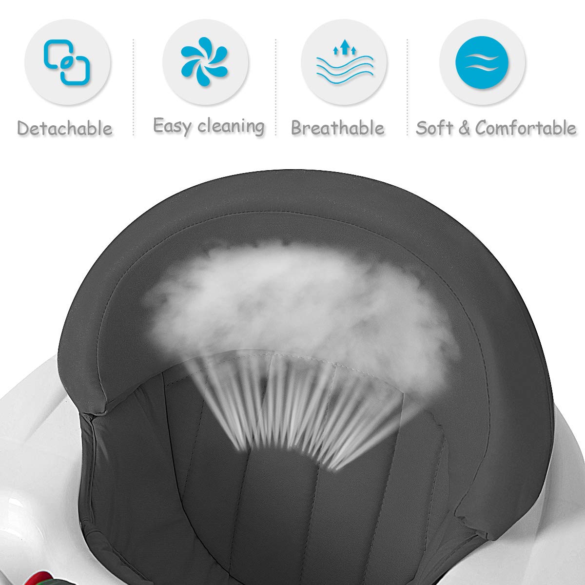 Baby Joy Baby Walker, Foldable Activity Walker Helper With Adjustable Height, Baby Activity Walker With High Back Padded Seat &