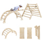 Edostory 5 In 1 Pikler Triangle Set, Indoor Playground And Gym For Kids, Montessori Foldable Wooden Climbing Triangle Ladder Set
