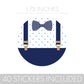 Little Man Baby Shower Thank You Stickers - 1.75 In - 40 Labels