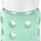 Lifefactory 8-Ounce Wide Neck Glass Baby Bottle With Protective Silicone Sleeve And Flat Cap, Mint (Lg2231Wmi4)