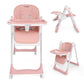 Cochildor 3-In-1 Foldable High Chair For Babies & Toddlers - Adjustable Height, Reclining Seat, 5-Point Safety Harness, Removabl