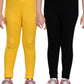 StyleStone Girls Pack of 2 Solid Leggings Yellow & Black (7016DblYelloBlk67)