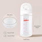 Pigeon Pp Nursing Bottle Wide Neck, Streamlined Body, Natural Feel, Easy To Clean, 8.1 Oz(Pack Of 4), Includes 4Pcs M Nipples (3