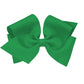 Wee Ones Girls' Classic Grosgrain Hair Bows with Plain Wrap Center, No-Slip Hair Clip, Handmade, Green, Mini King