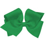 Wee Ones Girls' Classic Grosgrain Hair Bows with Plain Wrap Center, No-Slip Hair Clip, Handmade, Green, Mini King