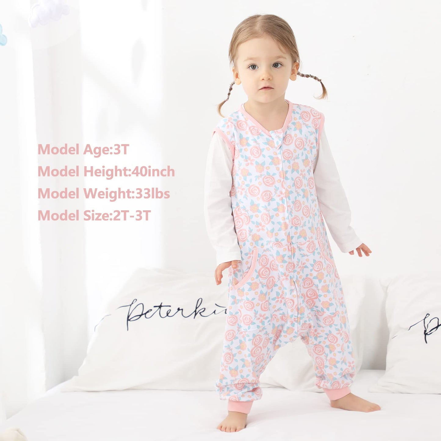 HOMEAL Sleep Sack, 0.5TOG Toddler Sleep Sacks 2T-3T,Toddler Wearable Blanket Baby, Toddler Sleep Sack Baby for Early Walkers