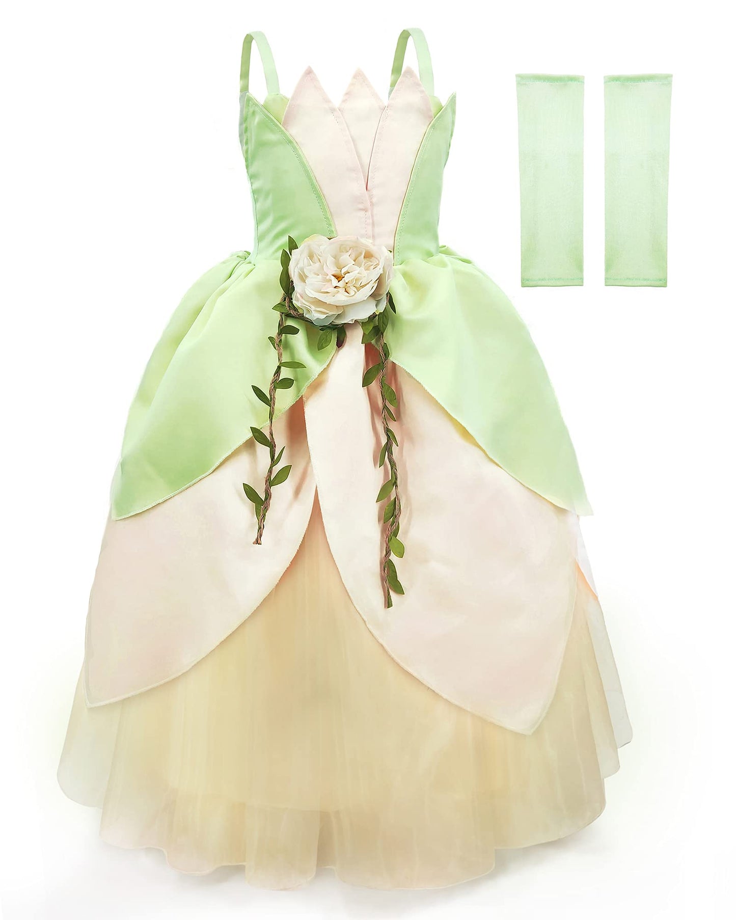Tolafio Tiana Costume Princess Costume For Girls Dress Birthday Role Play Dress Up Ball Gown