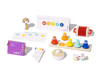 Lovevery | The Music Set | 6 Montessori Musical Instruments & Rhythm Book | Educational Toys for Toddlers & Preschoolers | Simpl