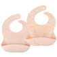 Ava + Oliver Waterproof Silicone Bib Set With Adjustable Neck Closure - Durable Silicone Bibs For Babies - Set Of 2 (Guava Confe