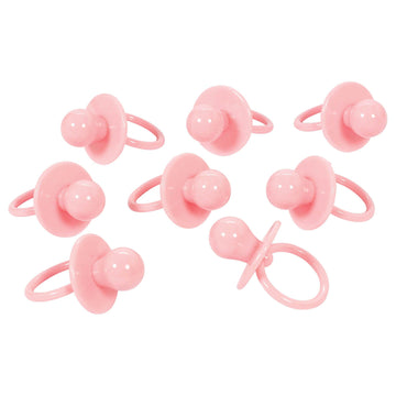 Delightful Pink Baby Shower Large Pacifier Charms - 2.38' X 1.38' (Pack Of 8) - Ideal For Baby Shower Decorations & Party Favo