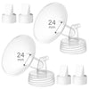 GOTOCUT 24mm Breast Pump Flanges, Duckbill Valves, Compatible with Spectra S1/S2/9Plus/Synergy Gold, Motif Luna, Wide-Mouth Bott
