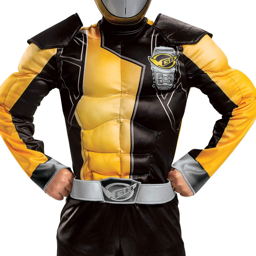 Gold Ranger Outfit For Kids, Beast Morphers Power Ranger Costume, Muscle Padded Character Jumpsuit, Child Size Medium (7-8)