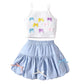 Hoscotch Girls Textured White Sleeveless Skirt Set For Ages(1218 Months)