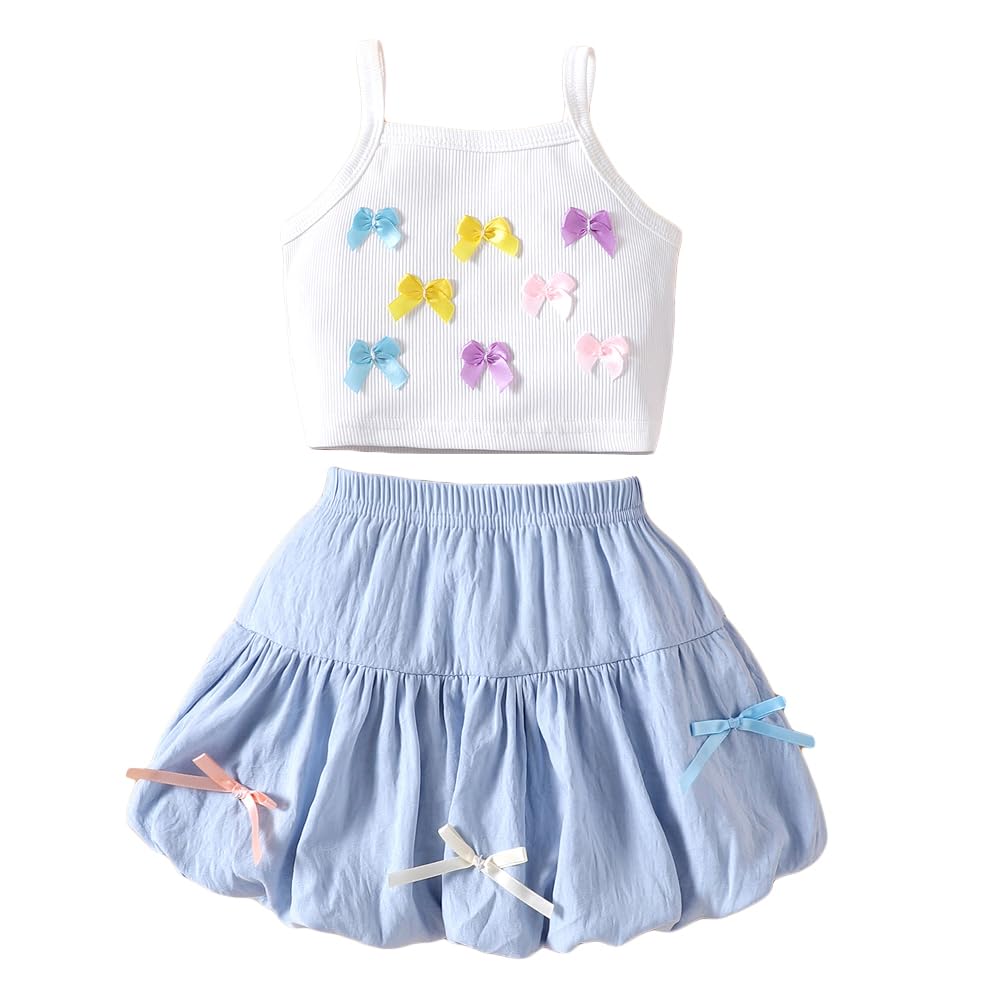 Hoscotch Girls Textured White Sleeveless Skirt Set For Ages(1218 Months)