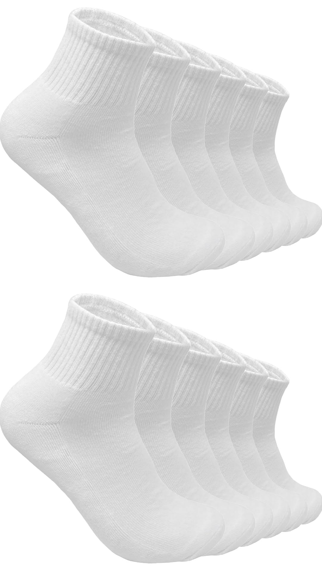 Mukhaksh (Pack Of 6 Pairs = 12 Socks Girls Winter Woolen Warm White Ankle Socks