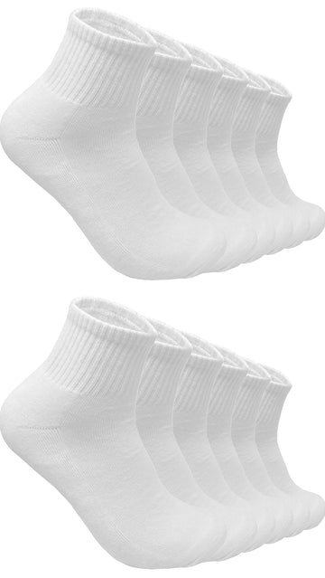 Mukhaksh (Pack Of 6 Pairs = 12 Socks Men Winter Woolen Warm White Ankle Length Socks