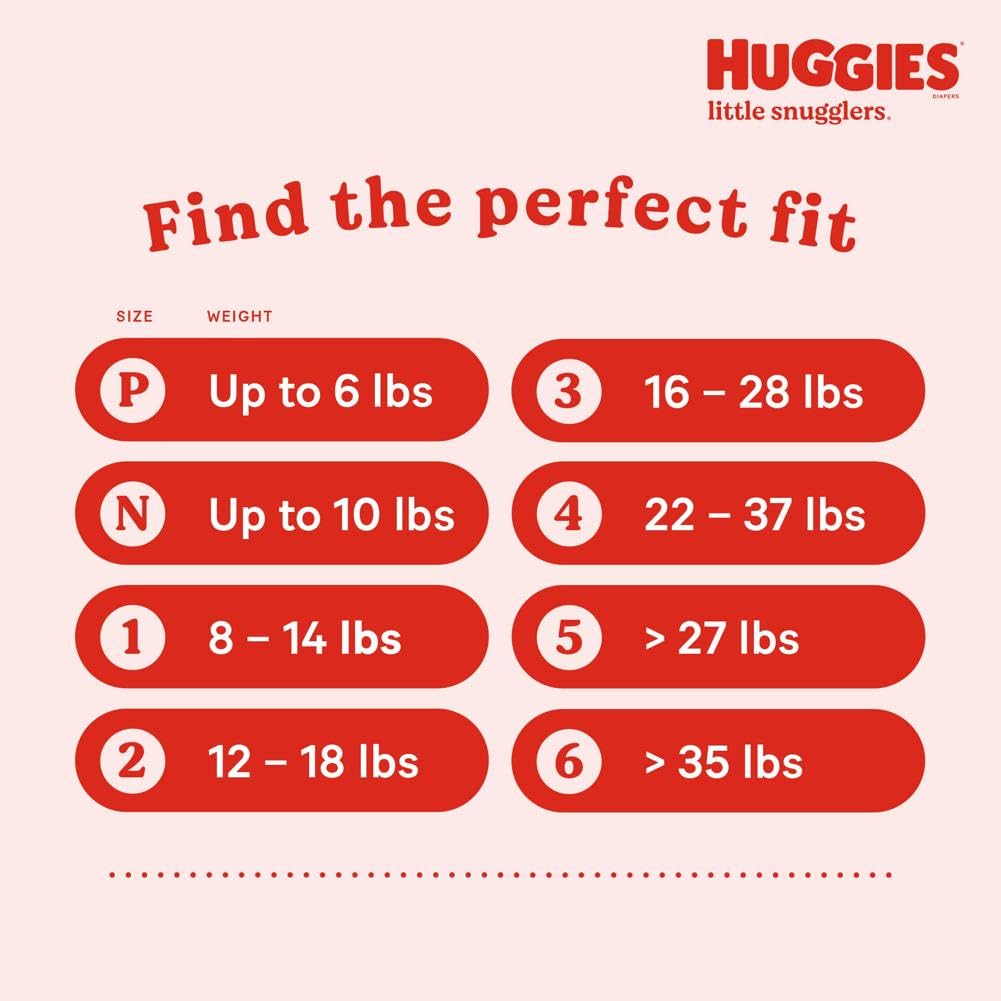 Huggies Size 3 Diapers, Little Snugglers Baby Diapers, Size 3 (16-28 lbs), 136 Count