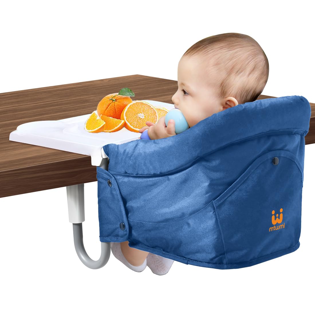 MTWML Hook On High Chair with Tray,Portable Baby High Chair That Attaches to Table,Clip On Fast Table High Chair for Babies and 