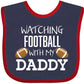Inktastic Watching Football With My Daddy Baby Bib Navy And Red 31B3B