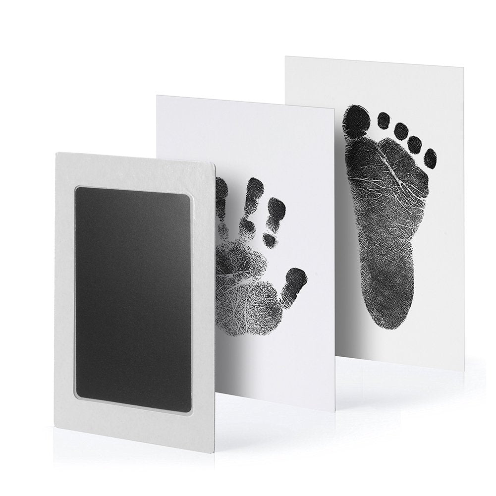 Large Size Baby Inkless Handprint And Footprint Kit With 4 Ink Pads And 8 Imprint Cards By Pchero, Ideal For Family Keepsake New