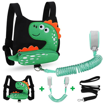 3 In 1 Toddler Harness Leash + Baby Anti Lost Wrist Link, Accmor Cute Dinosaur Child Safety Harness Tether, Kids Walking Wristba
