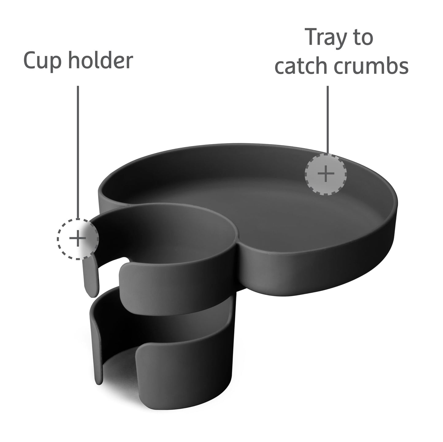 Munchkin Carseat Tray - Toddler Travel & Road Trip Accessory For Mess-Free Snacking In The Car, Grey