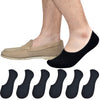 Mens Truly No Show Socks Women Cotton Low Cut Invisible Socks Non Slip, 6 Pairs, Black, 1014