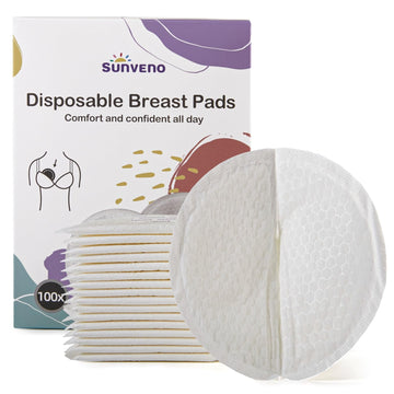 Sunveno Disposable Nursing Pads, Ultra Thin & Extra Absorbent Vented Leak Proof Nursing Essentials For Optimal Fit And Discretio