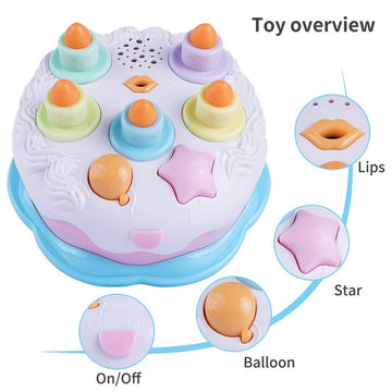 OKREVIEW First Birthday Cake Toy - Singing Music Cake Toys with Counting and Blow Candles Toys for 18 Months+ Old Boys Girls Bir