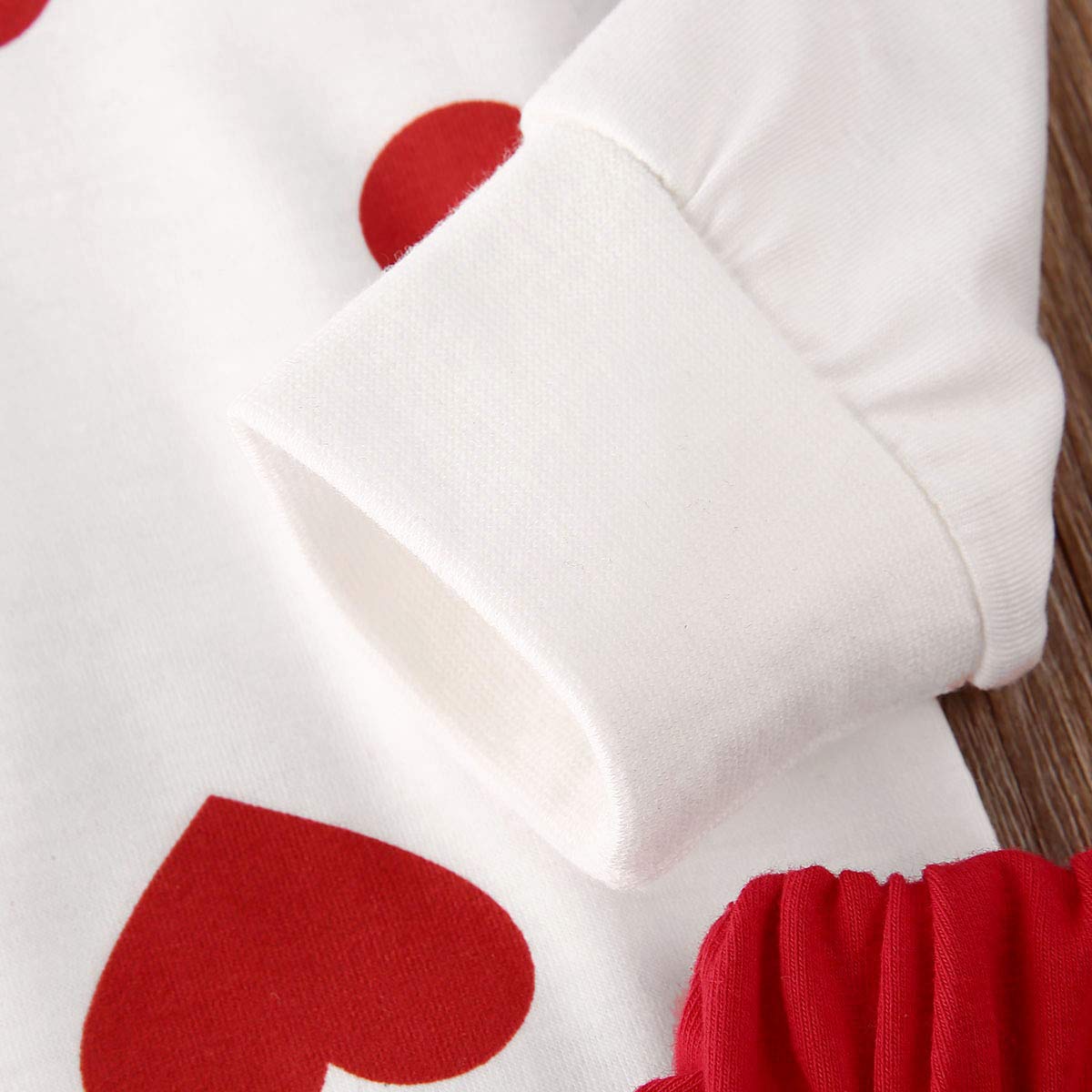 Goocheer Valentine'S Day Toddler Girl Outfit Heart Long Sleeve Top Skirt 2Pcs Kids Toddler Girl Valentine'S Day Clothes Set (Red