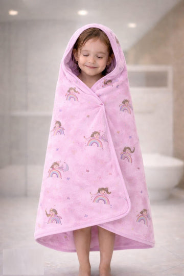 Hi mom Kids Hooded Bath Towel for Babies and Toddlers, Breathable & Highly Absorbent | Gentle and Soft | (Pink, 60 * 120)