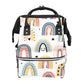 GACTIVITY Ethnic Rainbow Boho Diaper Bag Travel Backpack Large Capacity Multi-Function Bags Zipper Casual Travel Backpacks for M