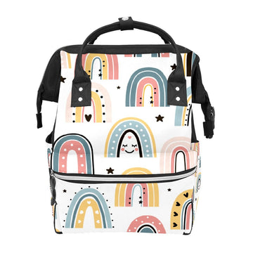 GACTIVITY Ethnic Rainbow Boho Diaper Bag Travel Backpack Large Capacity Multi-Function Bags Zipper Casual Travel Backpacks for M