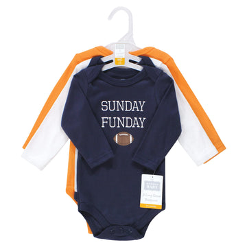 Hudson Baby Unisex Baby Cotton Long-Sleeve Bodysuits, Fall Winter Sports, Preemie