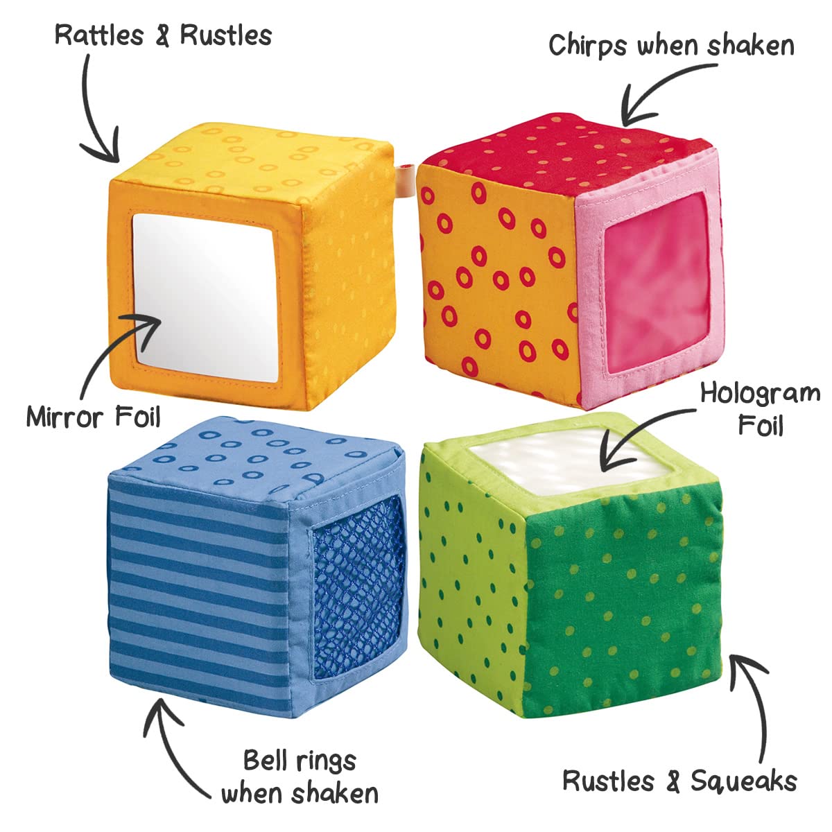 HABA Happy Quartett Soft Block Set Each with a Unique Sound for Ages 6 Months and Up