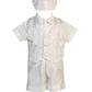 Swea Pea & Lilli Boy Shantung Striped Organza Vest And Shorts With Matching Hat Christening
