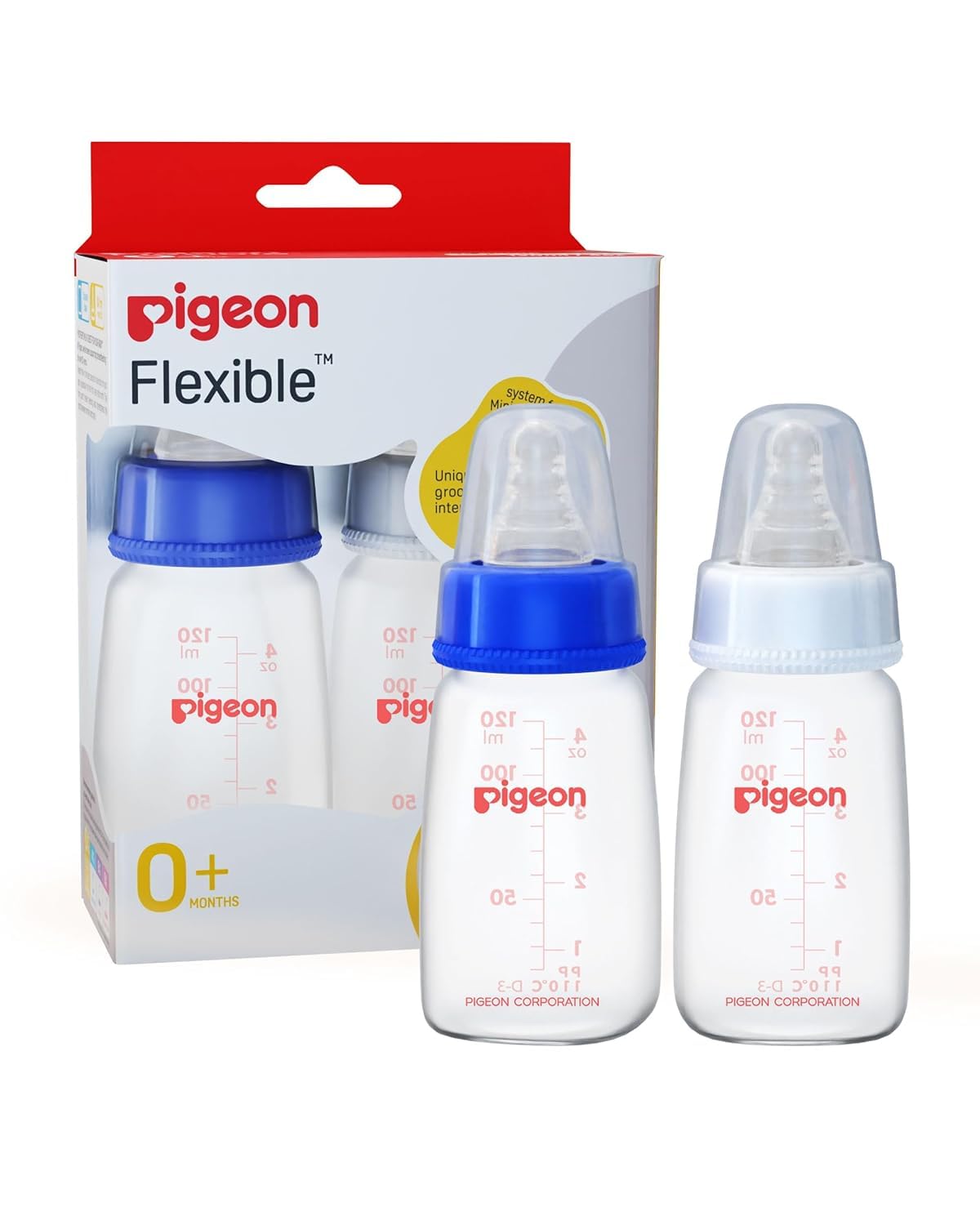 Pigeon Peristaltic Nursing Bottle Twin Pack Kpp 120Ml Pink & White Nipple S | Bottle Set